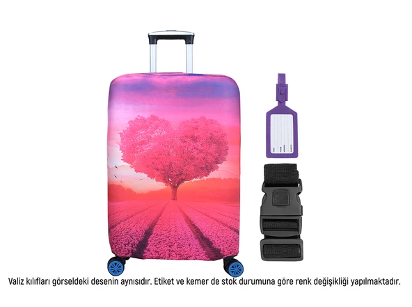 Bagacar Kalp Valiz Kılıfı, Valiz Kemeri, Valiz Etiketi-M ürün görseli 1