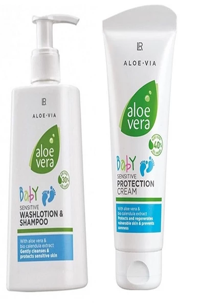 Aloe Vera Bebek Şampuanı 250 ml + Aloe Vera Bebek Pişik Önleyici Krem 100 ml ürün görseli 1