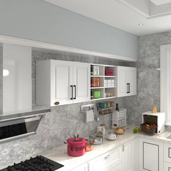 Kenzlife hazır mutfak dolabı bulgur60 byz mod1 60*240*32 mebran kapak suntalam gövde ürün görseli 1