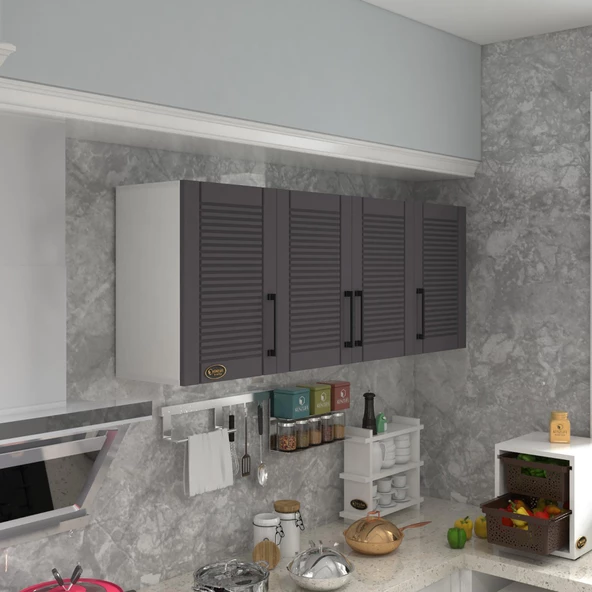 Kenzlife hazır mutfak dolabı soğan60 gri mod2 60*160*32 mebran kapak suntalam gövde ürün görseli 1