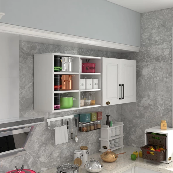 Kenzlife hazır mutfak dolabı patlıcan60 byz mod1 60*160*32 mebran kapak suntalam gövde ürün görseli 1