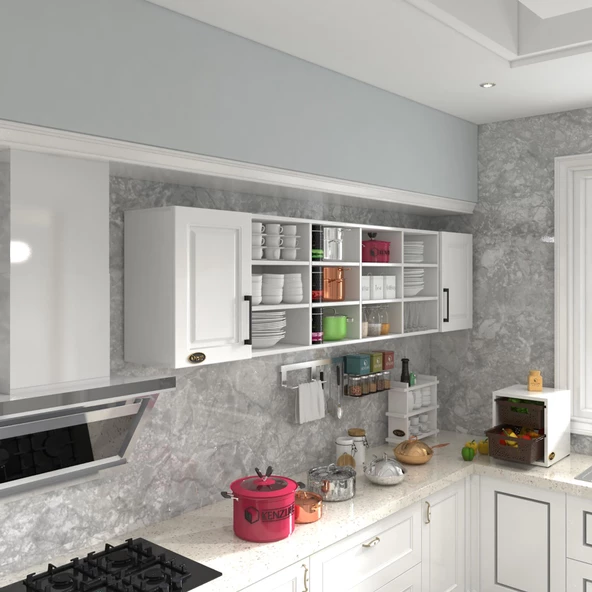Kenzlife hazır mutfak dolabı kavun90 byz mod1 90*240*32 mebran kapak suntalam gövde ürün görseli 1