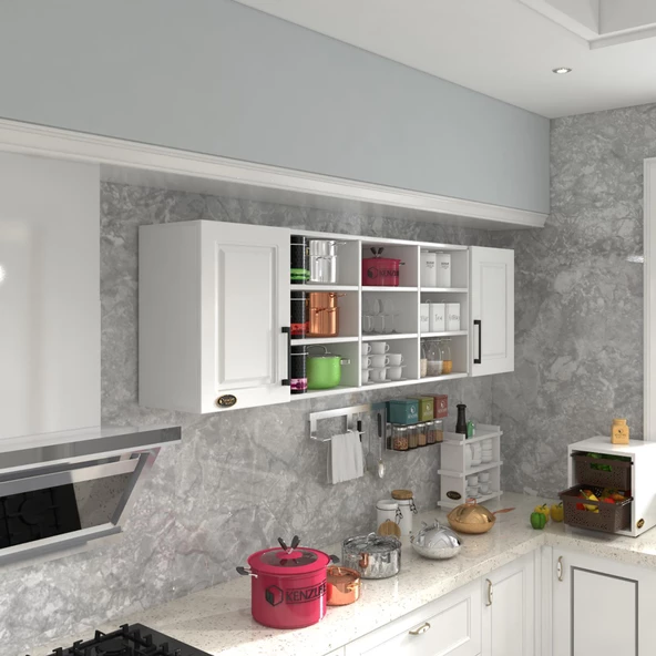Kenzlife hazır mutfak dolabı nohut90 byz mod1 90*200*32 mebran kapak suntalam gövde ürün görseli 1