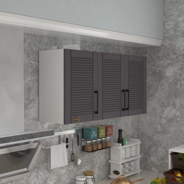 Kenzlife hazır mutfak dolabı mandalina60 gri mod2 60*120*32 mebran kapak suntalam gövde ürün görseli 1