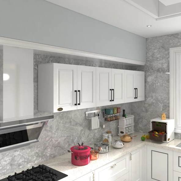 Kenzlife hazır mutfak dolabı elma60 byz mod1 60*240*32 mebran kapak suntalam gövde ürün görseli 1