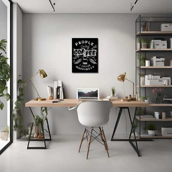 Özel Tasarım Metal Tablolar People Called Coffee I Called Happiness Metal Duvar Tablosu İmza ürün görseli 1