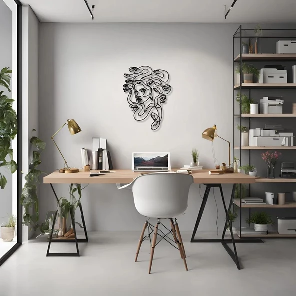 Lazer Kesim Metal Duvar Dekoru Medusa Metal Duvar Tablosu Sanat ürün görseli 1