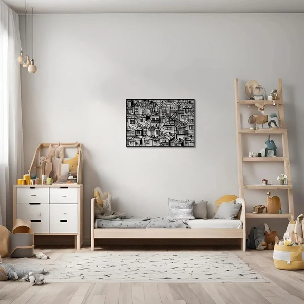 Şık Metal Tablo Mahalle (Neighbourhood) Metal Duvar Tablosu Soyut ürün görseli 1