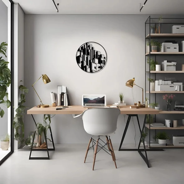 Dekoratif Metal Sanatı Bloklar (Blocks) Metal Duvar Tablosu Soyut ürün görseli 1