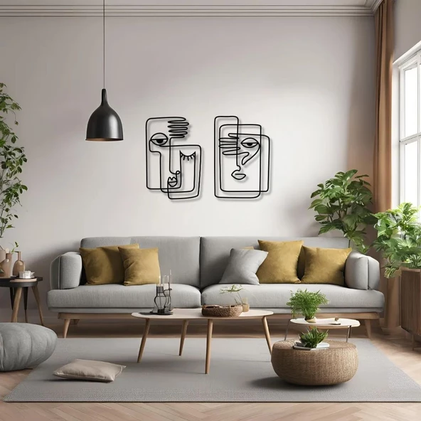 Dekoratif Metal Sanatı Çizgisel Picasso (Picasso Linear) Metal Duvar Tablosu Sanat ürün görseli 1