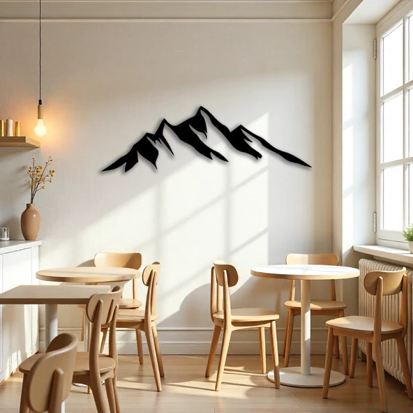 Şık Metal Tablo Dağ Silüeti (Dark Mountain) Metal Duvar Tablosu Doğal ürün görseli 1