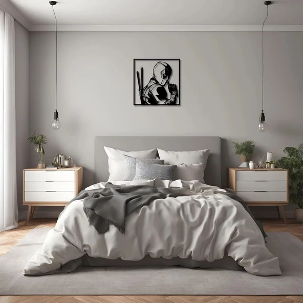 Lazer Kesim Metal Duvar Dekoru Deadpool Metal Duvar Tablosu Pop Art ürün görseli 1