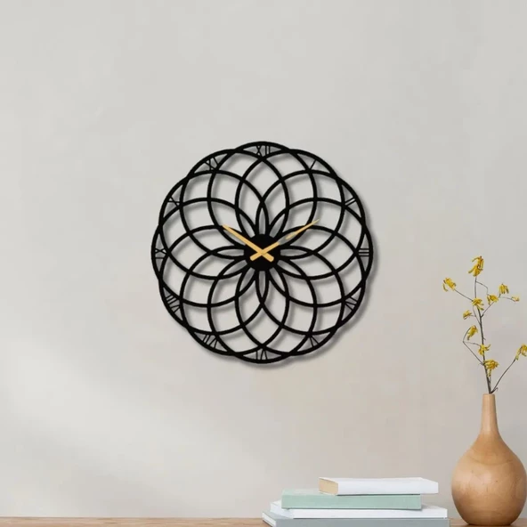 Metal Duvar Saati Mandala Sanat Küçük Roma Rakamlı Dekoratif Saat ürün görseli 1