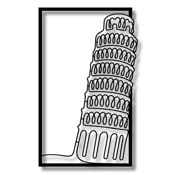 Duvar Dekoru Hediyelik Pisa Kulesi Metal Duvar Tablosu Wonder of The World ürün görseli 1
