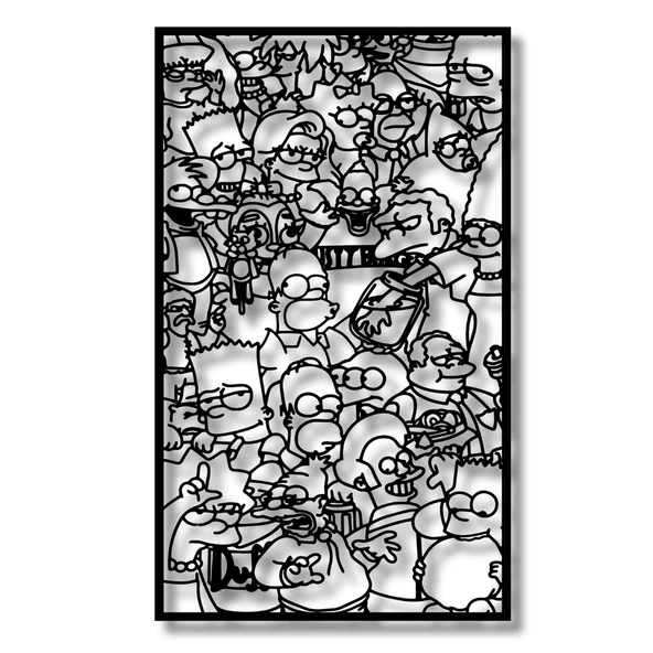 Modern Metal Duvar Sanatı Simpsons Metal Duvar Tablosu Pop Art ürün görseli 1