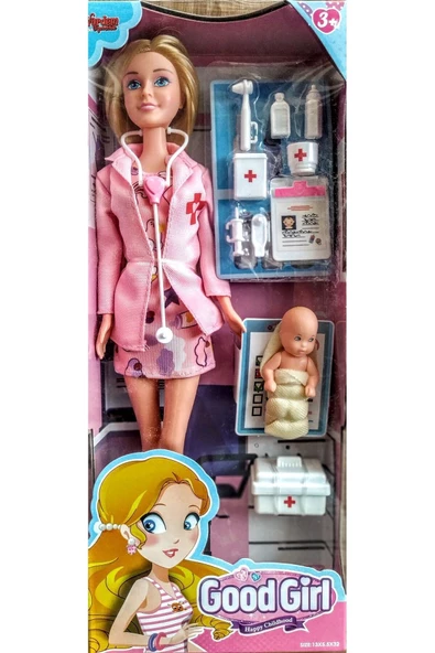 HEPSİLAZIM DOKTOR BARBİE BEBEK - BEBEK DOKTORU BARBİE VE YENİ DOĞMUŞ BEBEK ürün görseli 1