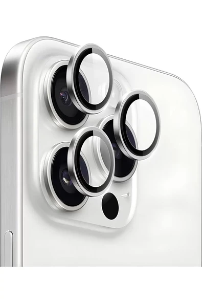 Apple iPhone 16 Pro Max - Pro Metal Çerçeveli Kamera Koruma Lensi ürün görseli 1
