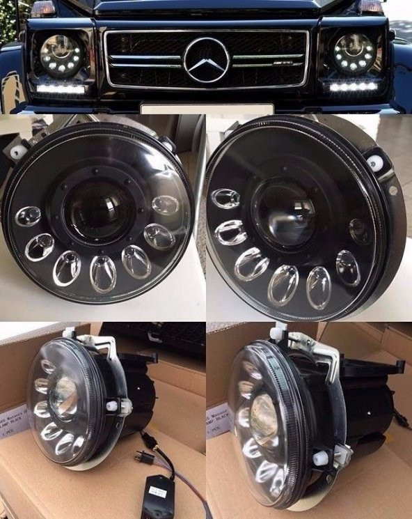 MERCEDES G65 SİYAH FAR SETİ LEDLİ 1986-2006 ürün görseli 1