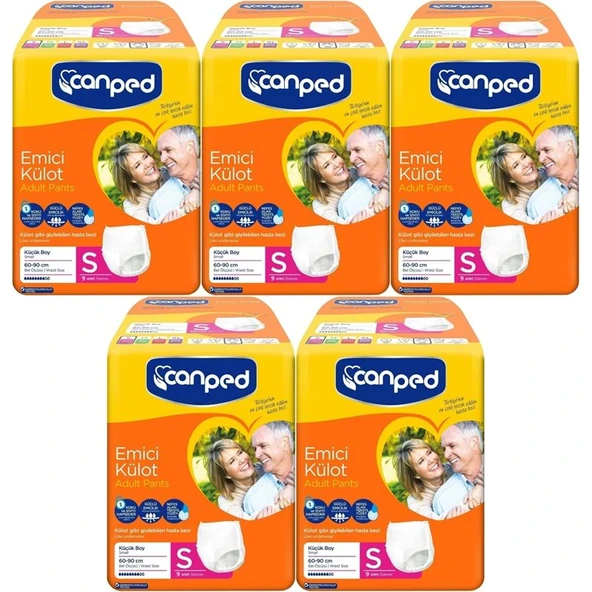 Canped Emici Külot Yetişkin Bezi S-Küçük Small 45 Adet (5PK*9) ürün görseli 1