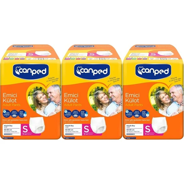 Canped Emici Külot Yetişkin Bezi S-Küçük Small 27 Adet (3PK*9) ürün görseli 1