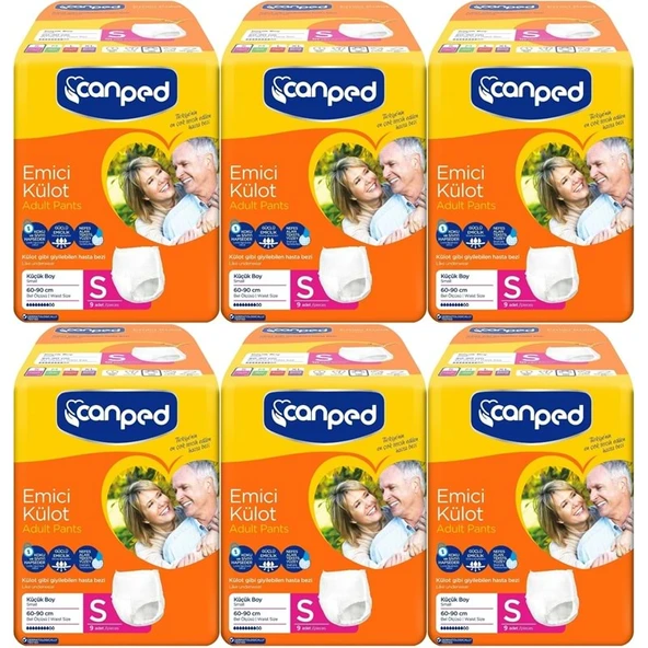 Canped Emici Külot Yetişkin Bezi S-Küçük Small 54 Adet (6PK*9) ürün görseli 1