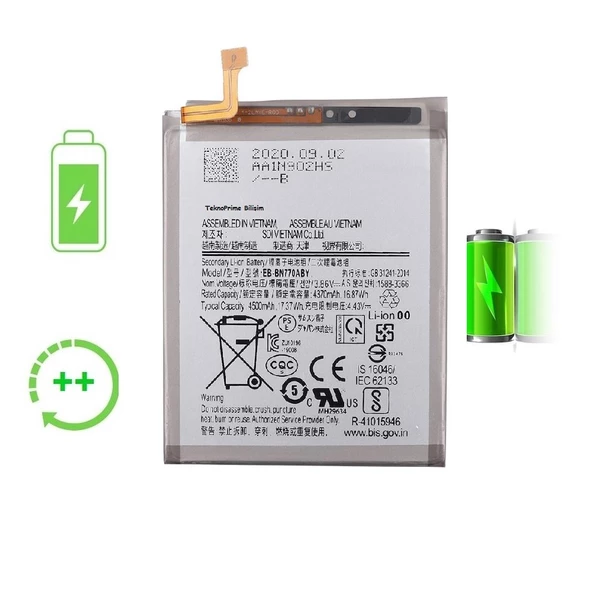 Samsung Galaxy Note 10 Lite N770F ile Uyumlu Güclendirilmis İthal Pil Batarya ürün görseli 1