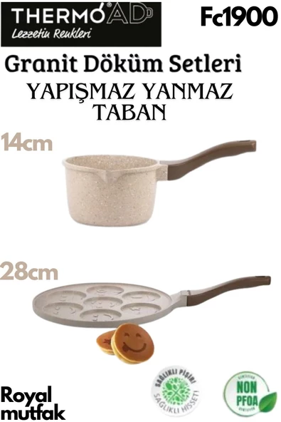 Thermoad 2'Li Vizon Set (Sosluk&Sütlük-Emojili Pankek Tavası) ürün görseli 1