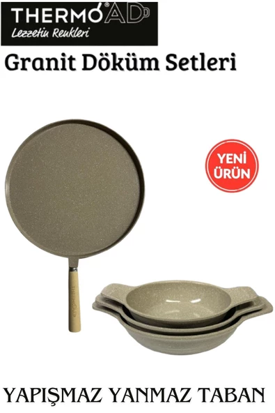 Thermoad 2'Li Vizon Set (Gözleme Tavası 36 Cm-3'Lü 18-20-22 Cm Güveç Sahan Set Kapaksız ) ürün görseli 1