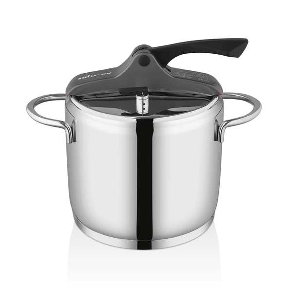 Safinox Vision 6 Litre Tel Kulplu Düdüklü Tencere - Siyah ürün görseli 1