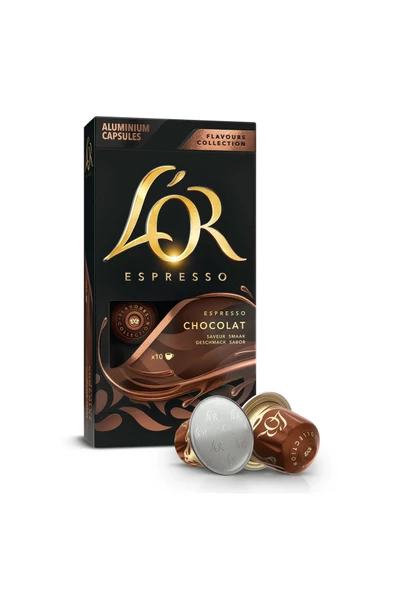 L'OR - Çikolata Aromalı Nespresso Uyumlu 10 Adet Alüminyum Kapsül Kahve ürün görseli 1