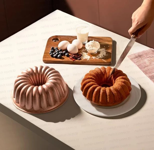 Nehir Açelya Rose Gold 26 cm Döküm Kek Kalıbı ürün görseli 1