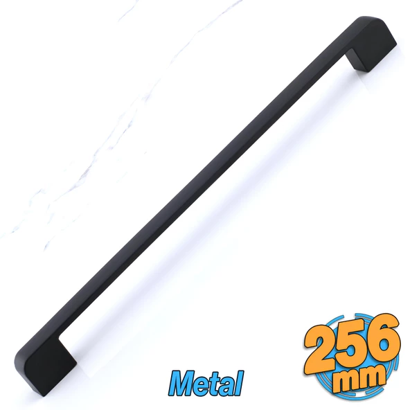 Radus Siyah Metal Kulp 256 mm - 25.6 cm Mobilya Çekmece Mutfak Dolabı Dolap Kulpları Kulbu Kulpu ürün görseli 1