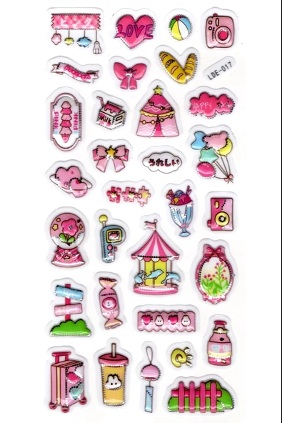Sticker Kabartmalı , Sticker Defter, Planlayıcı Etiket (LDE-017) - 19X9 cm - Lunapark ürün görseli 1