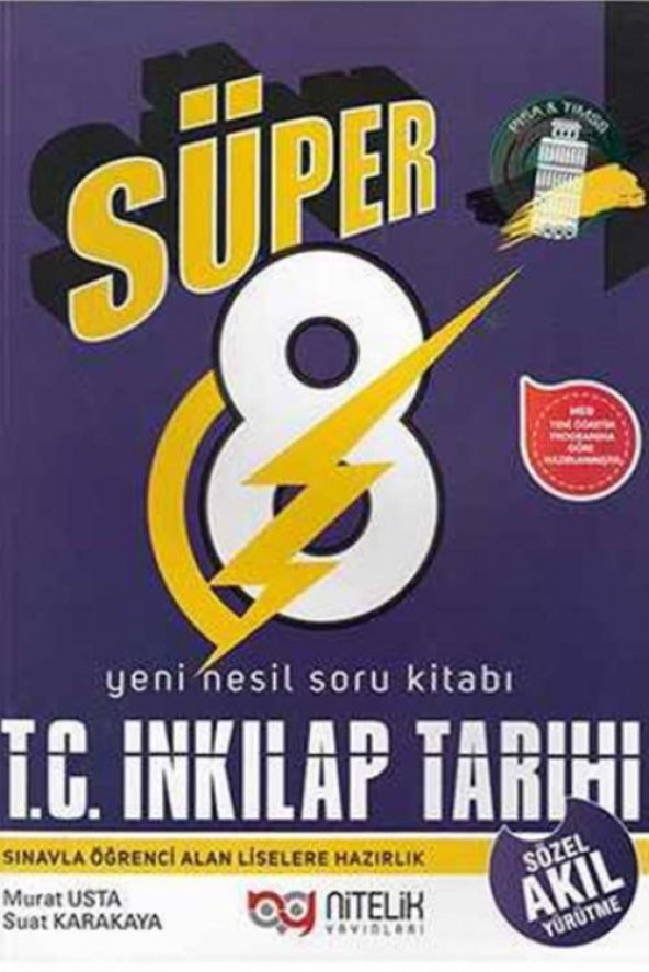 Nitelik 8.sınıf Yeni Nesil Süper İnkılap Tarihi Soru Kitabı ürün görseli 1