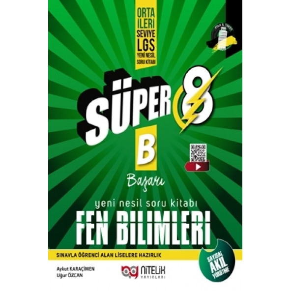 Nitelik Yayınları Süper 8. Sınıf Başarı B Fen Bilimleri Yeni Nesil Soru Kitabı ürün görseli 1