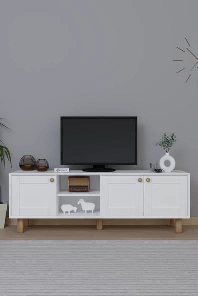 Midoser Bohem Serisi Natura Mat Beyaz Tv Ünitesi ürün görseli 1