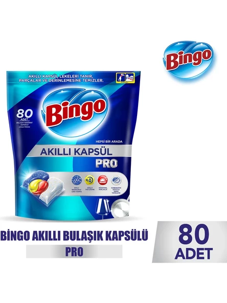 Bingo Akıllı Kapsül Pro Bulaşık Makinesi Deterjanı 80 Tablet ürün görseli 1