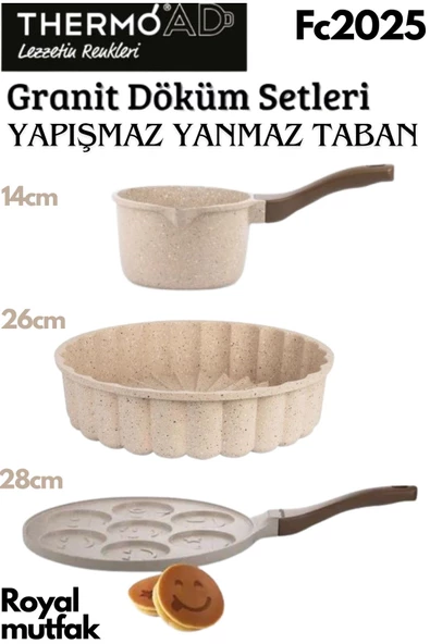 Thermoad 3'Lü Vizon Set (Sosluk&Sütlük-Tart Kalıbı-Emojili Pankek Tavası) ürün görseli 1