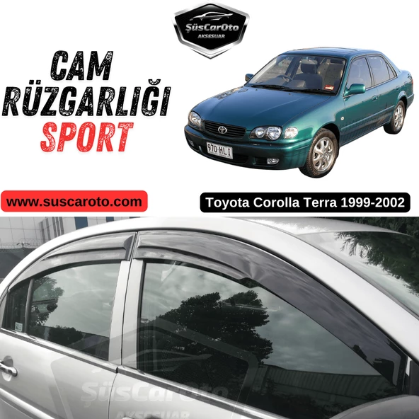 Toyota Corolla Terra 1999-2002 Uyumlu Mugen Cam Rüzgarlığı Seti Piano Black 4'lü İthal Parlak Siyah ürün görseli 1