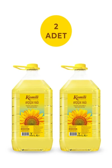 Komili Ayçiçek Yağı 4 Lt Pet Dar Ağız x 2 Adet ürün görseli 1