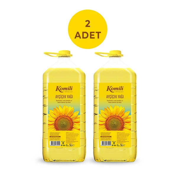 Komili Ayçiçek Yağı 5 Lt Pet Dar Ağız x 2 Adet ürün görseli 1