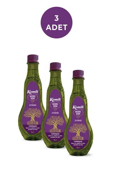Komili Lezzetlik Yumuşak Sızma Zeytinyağı 1 Lt x 3 Adet ürün görseli 1