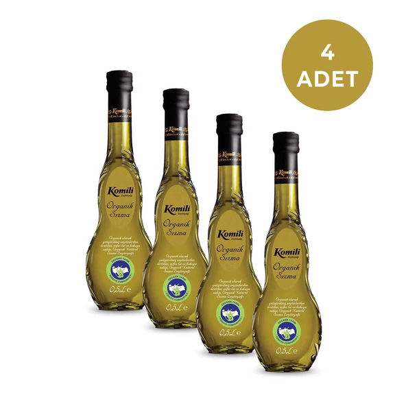 Komili Organik Sızma 500 Ml Zeytinyağı Cam Şişe x 4 Adet ürün görseli 1
