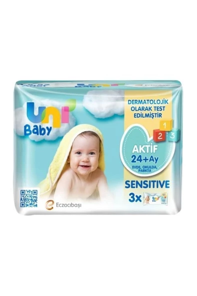 UNI BABY ISLAK MENDİL AKTİF SENSITIVE 3LÜ ürün görseli 1