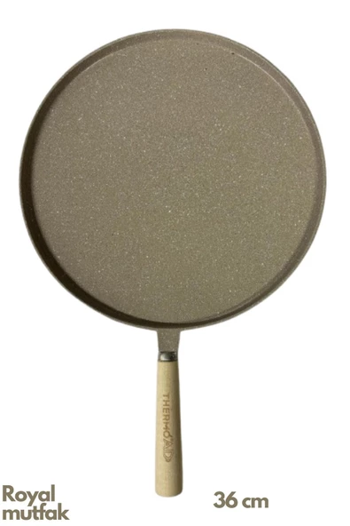 Thermoad Granit Döküm Ahşap Saplı Vizon Gözleme Tavası 36 Cm ürün görseli 1