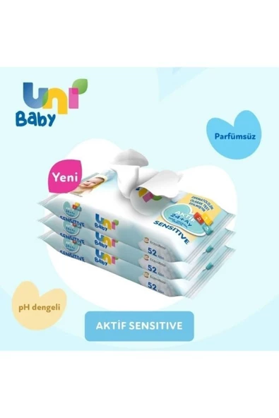 UNI BABY ISLAK MENDİL AKTİF SENSITIVE 3LÜ - Resim 3