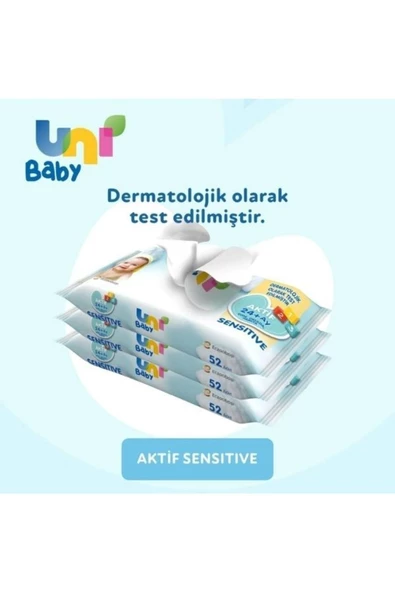 UNI BABY ISLAK MENDİL AKTİF SENSITIVE 3LÜ - Resim 2