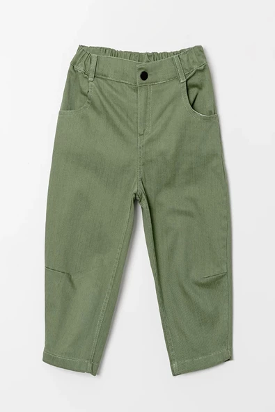Çift Cepli Beli Lastikli Gabardin Erkek Çocuk Pantolon ürün görseli 1