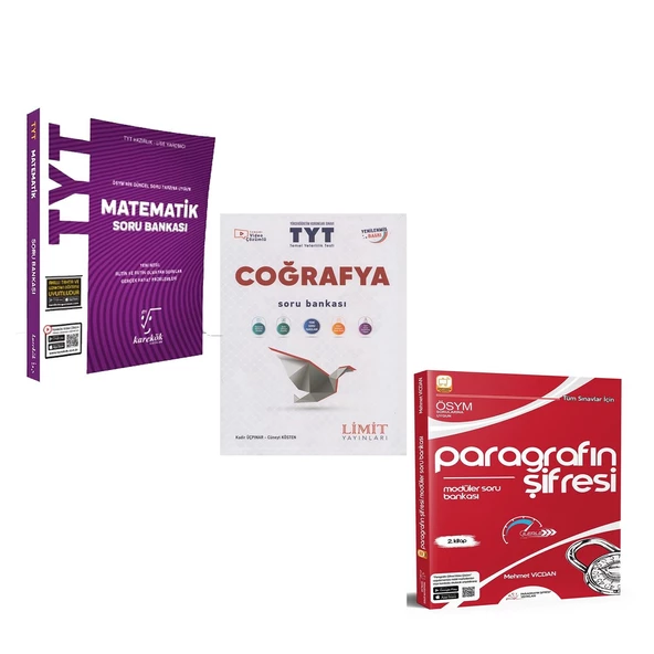 TYT Parağraf Coğrafya ve Matematik Soru Bankası 3 Kitap Set ürün görseli 1