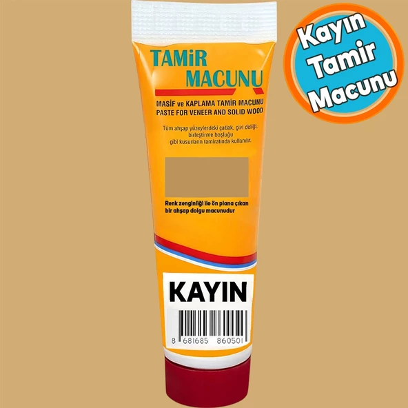 Tamir Macunu Ahşap Parke Mobilya Dolgu Çatlak Çizik Giderici 200 Gr Kullanıma Hazır Macun Kayın ürün görseli 1